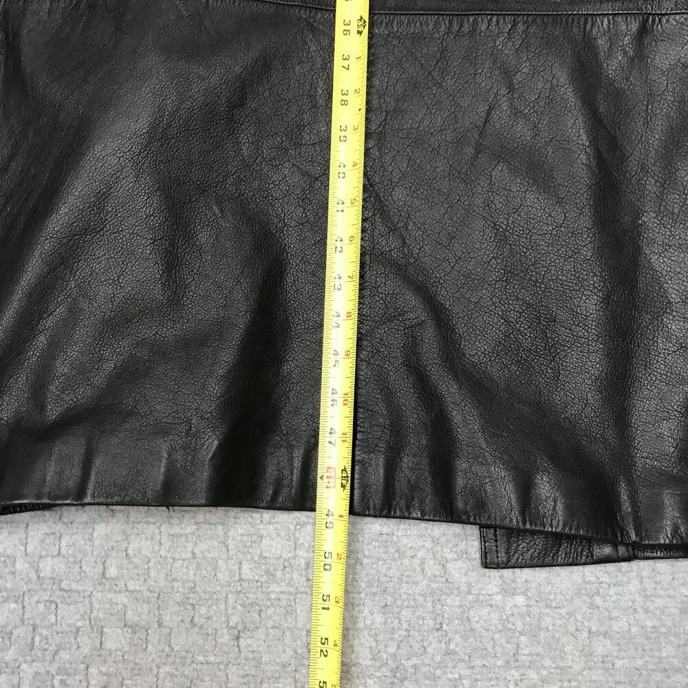 Winlit Genuine Leather Duster Coat Womens Medium Black Western Suede Yoke - Picture 14 of 16